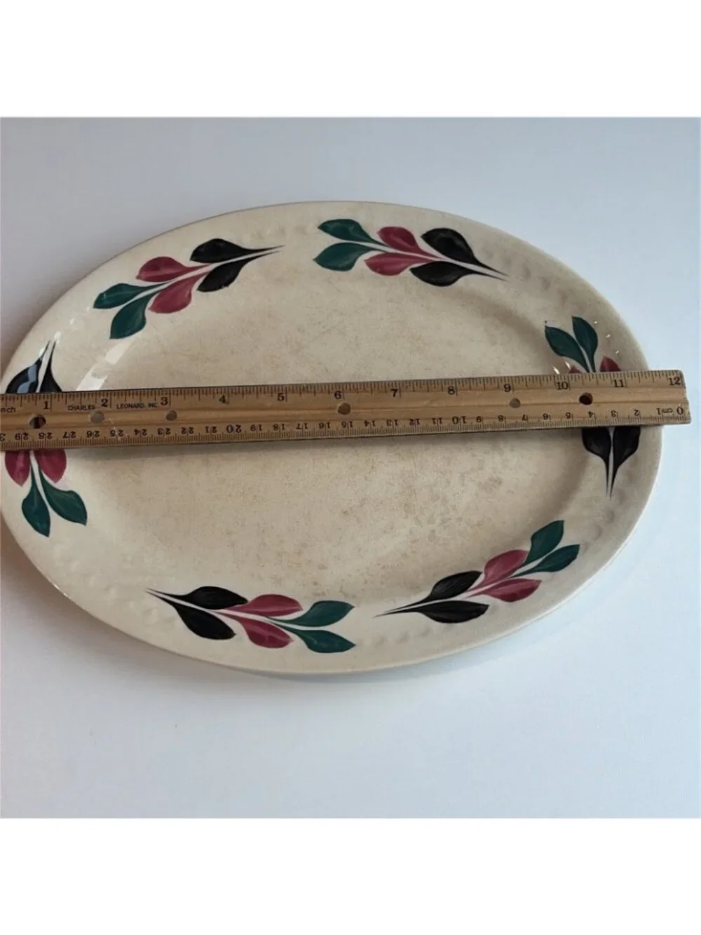VTG Blue Ridge Southern Potteries Hand-Painted Oval Serving Platter USA 1930s